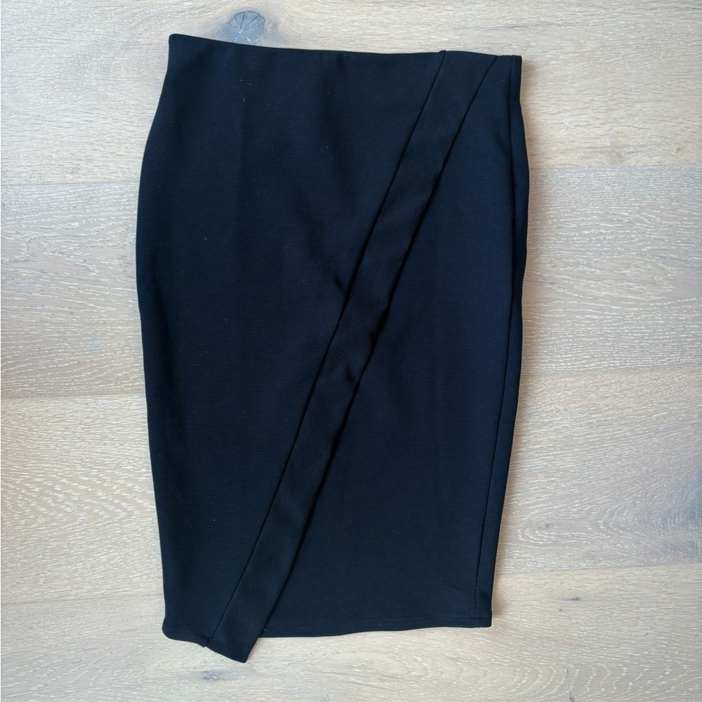 Zara Black Body Con Ribbed Skirt
